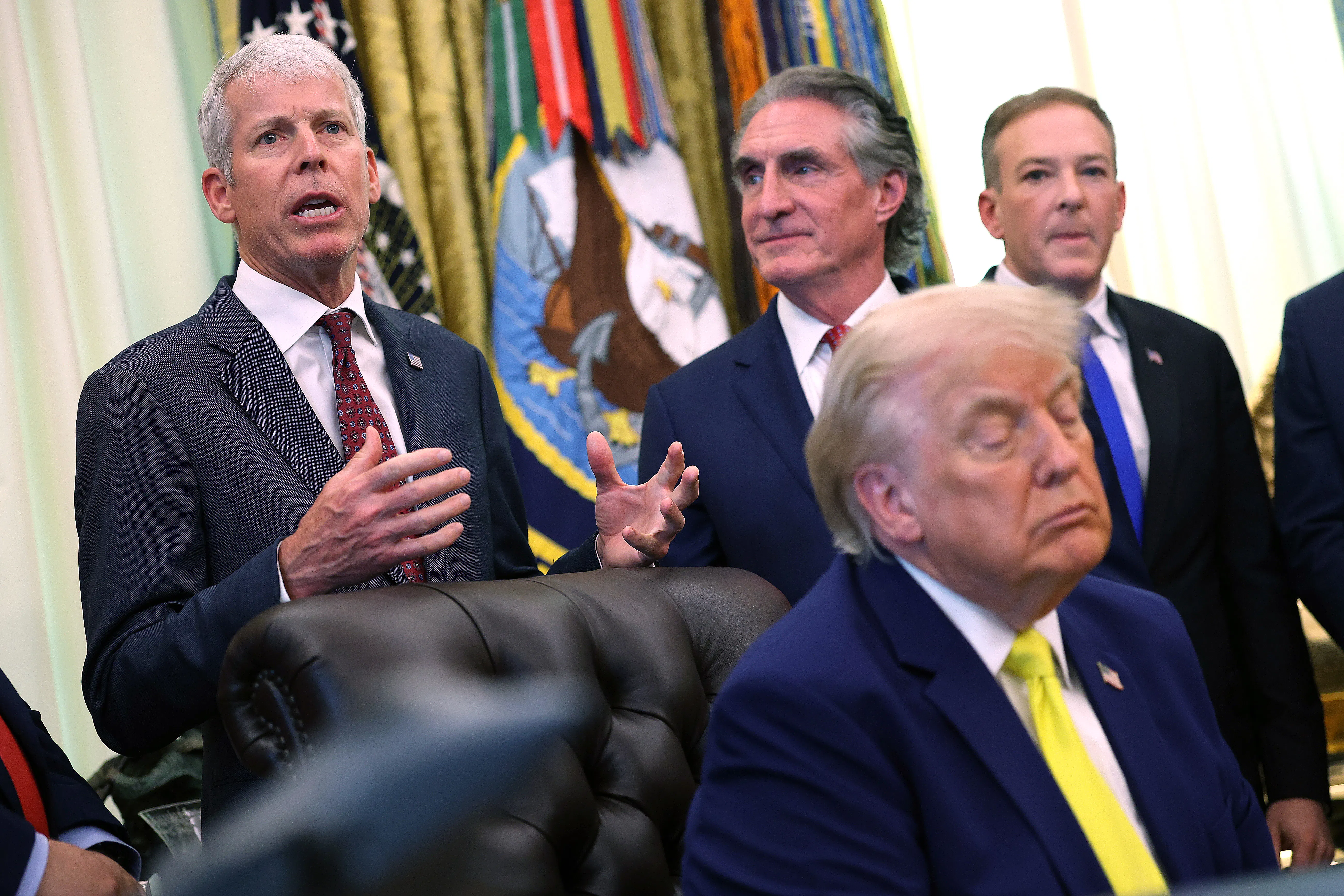 Donald Trump asleep in a meeting