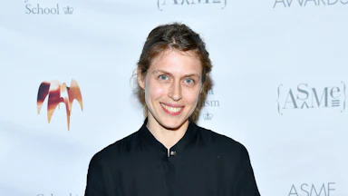 Rachel Aviv poses with an award at the Annual National Magazine Awards in New York City in 2022