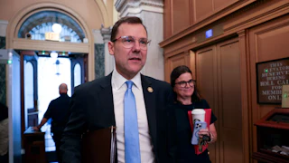 Representative Thomas Kean Jr. arrives at the Capitol with his wife Rhonda Kean.