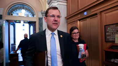Representative Thomas Kean Jr. arrives at the Capitol with his wife Rhonda Kean.