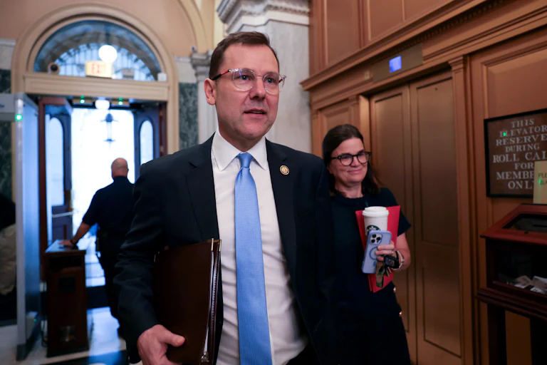Representative Thomas Kean Jr. arrives at the Capitol with his wife Rhonda Kean.