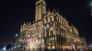 A view outside the former Trump International Hotel in Washington, D.C.