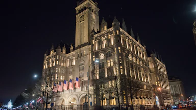 A view outside the former Trump International Hotel in Washington, D.C.