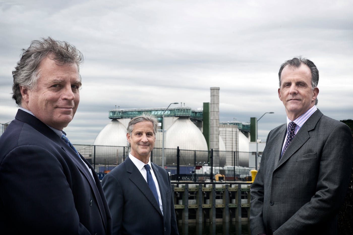 A photograph of The New York–based hedge fund Water Asset Management executive team (from left) Disque Deane Jr., Matt Diserio, and Marc Robert. The fund has spent millions buying up land in the West, principally to secure the attached water rights.