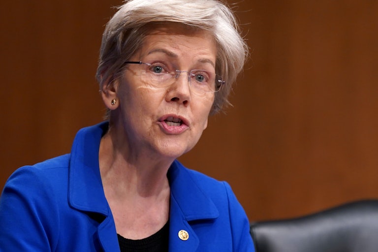 Elizabeth Warren speaking in the Capitol