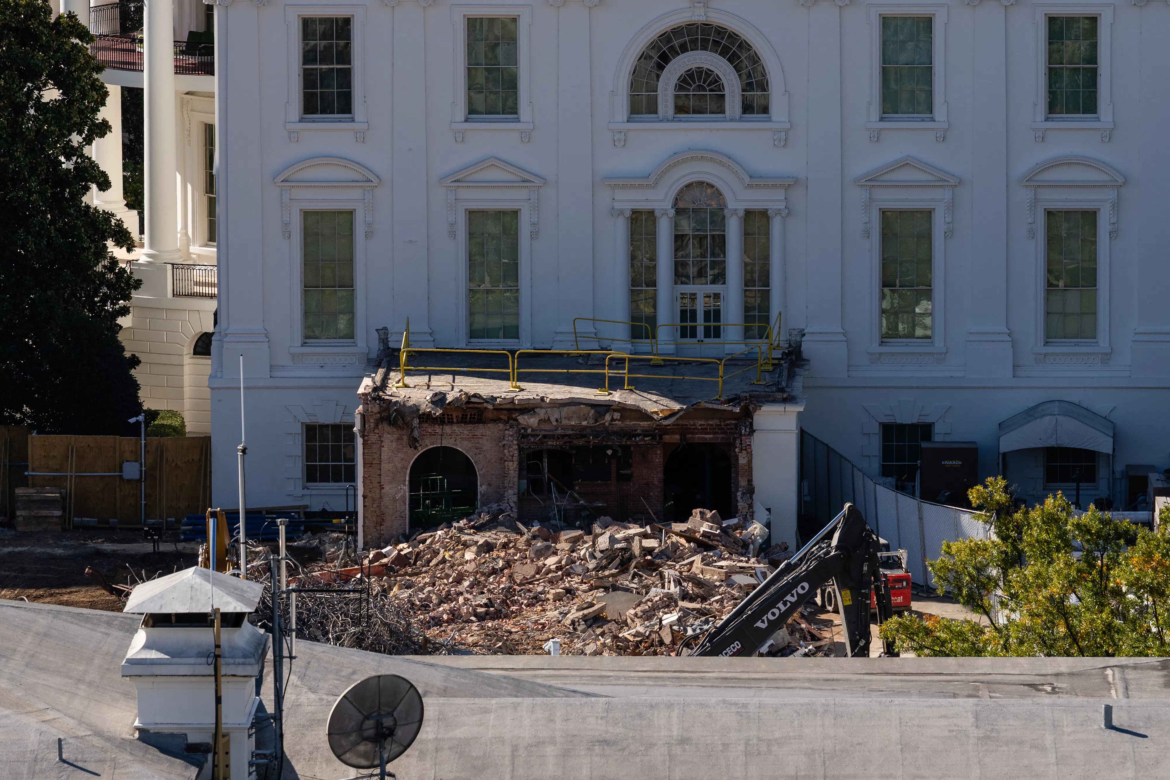 The destroyed East Wing of the White House