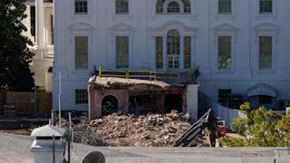 The destroyed East Wing of the White House