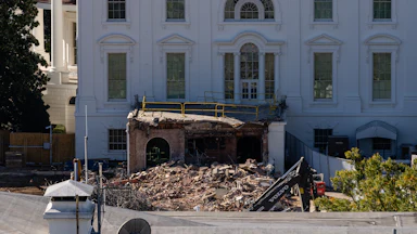 The destroyed East Wing of the White House