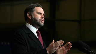 JD Vance giving a press conference