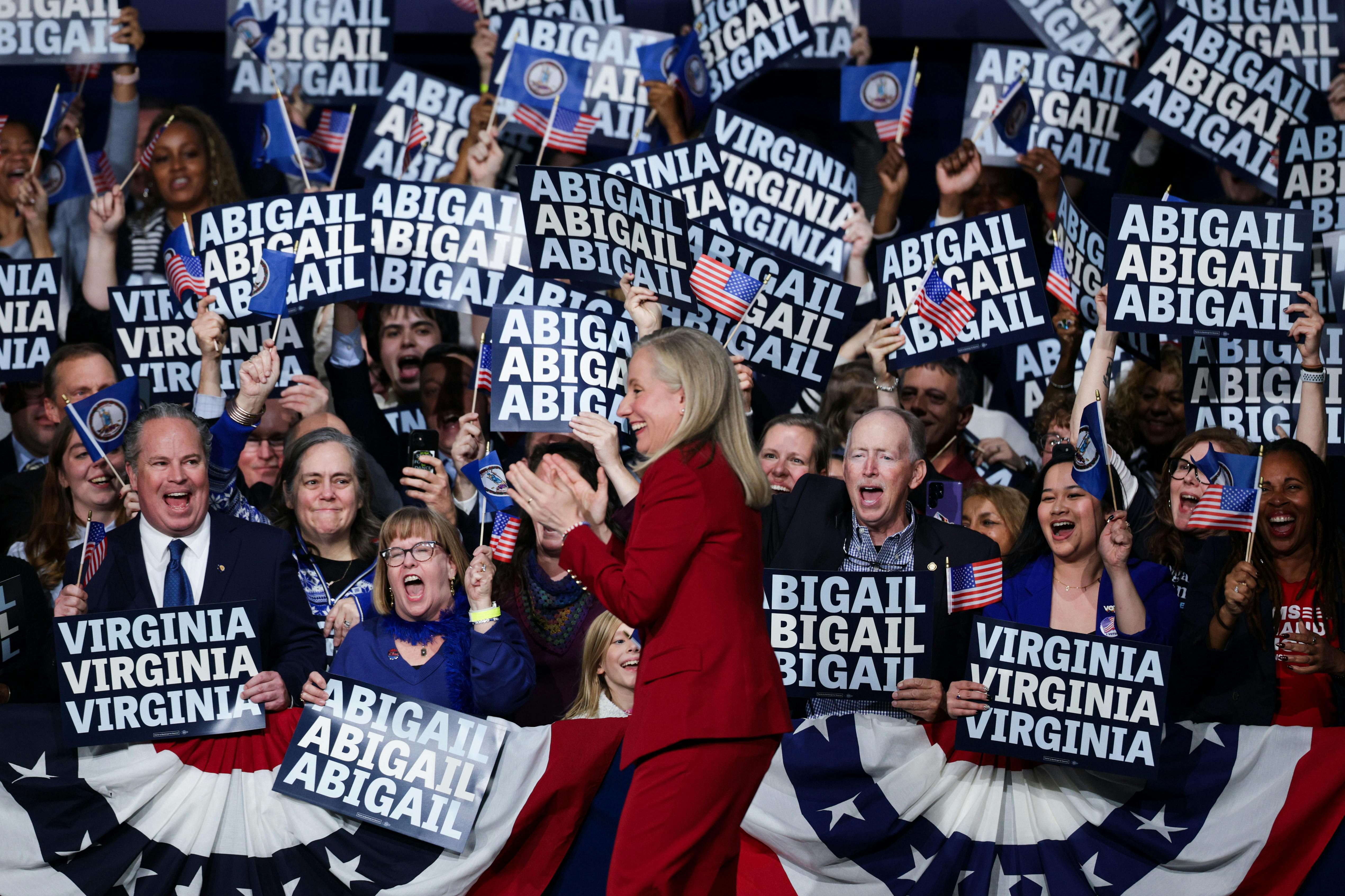 Abigail Spanberger celebrated her gubernatorial victory in Virginia 