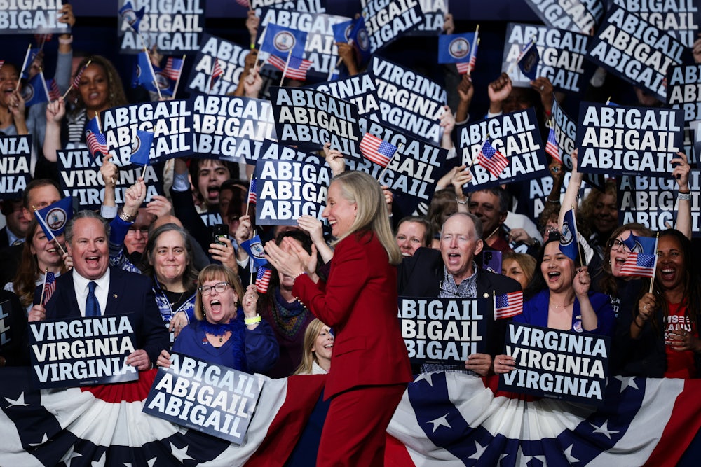 Abigail Spanberger celebrated her gubernatorial victory in Virginia