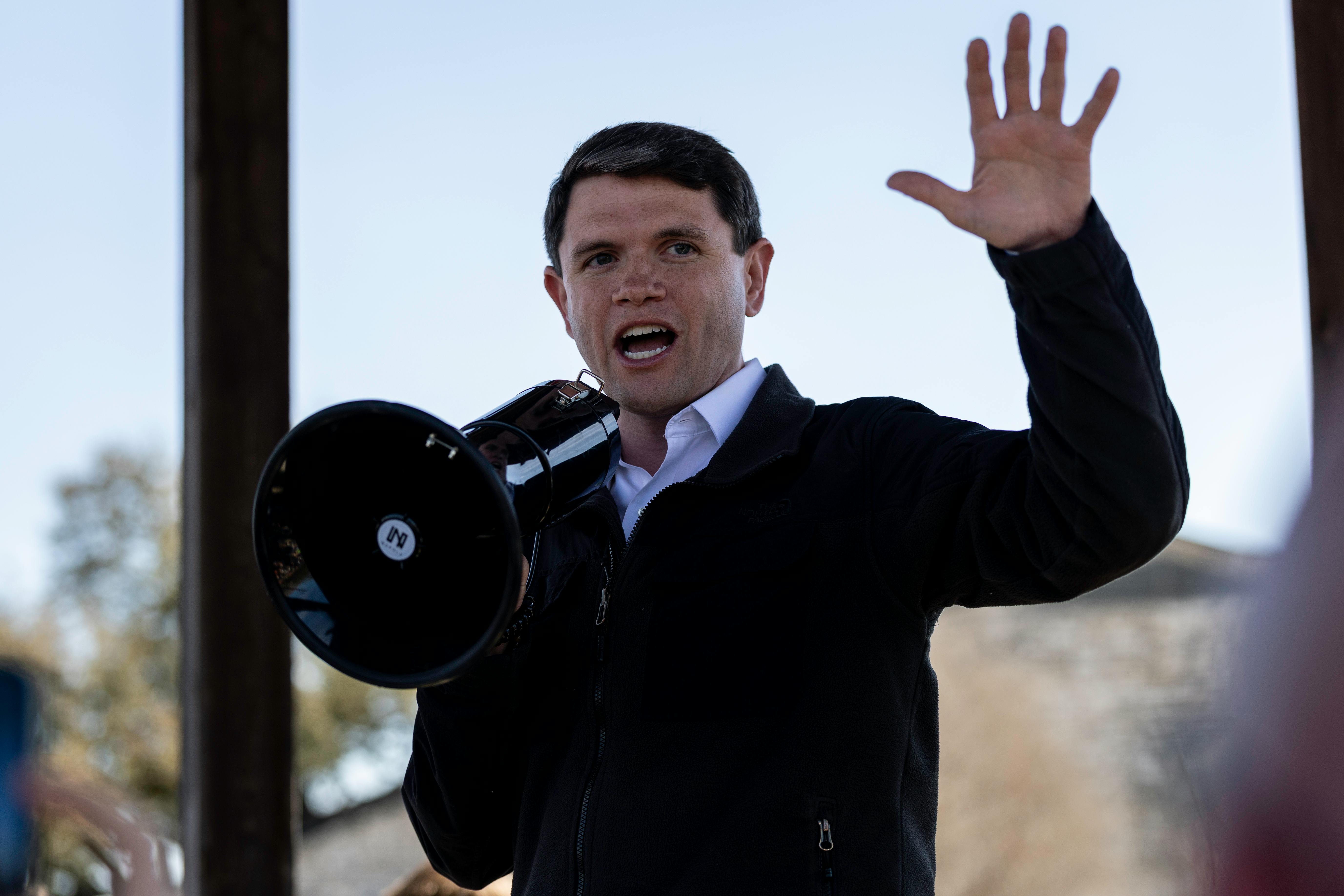 Texas Democratic candidate James Talarico on the campaign trail 