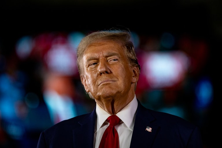 Donald Trump looks smug