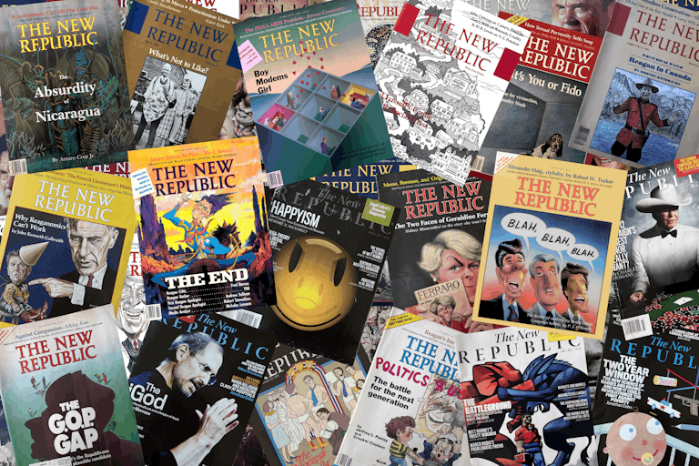 A collection of The New Republic covers through the years.