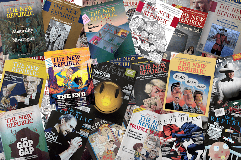A collection of The New Republic covers through the years.