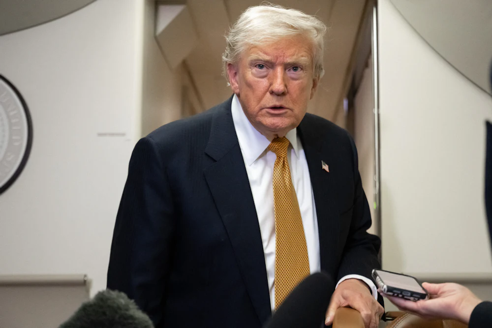 Donald Trump glares angrily