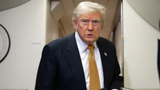 Donald Trump glares angrily