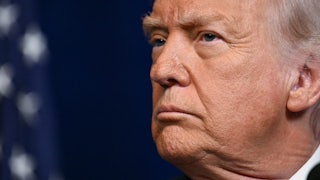 Donald Trump frowns