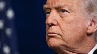 Donald Trump frowns