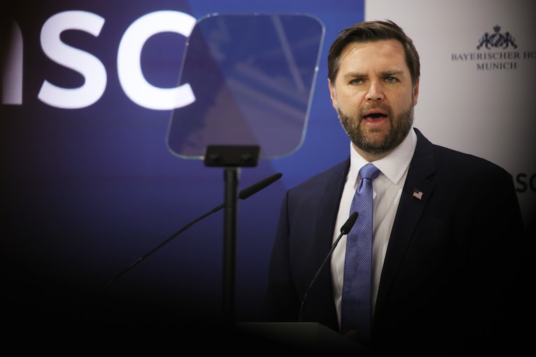JD Vance speaks at the Munich Security Conference.