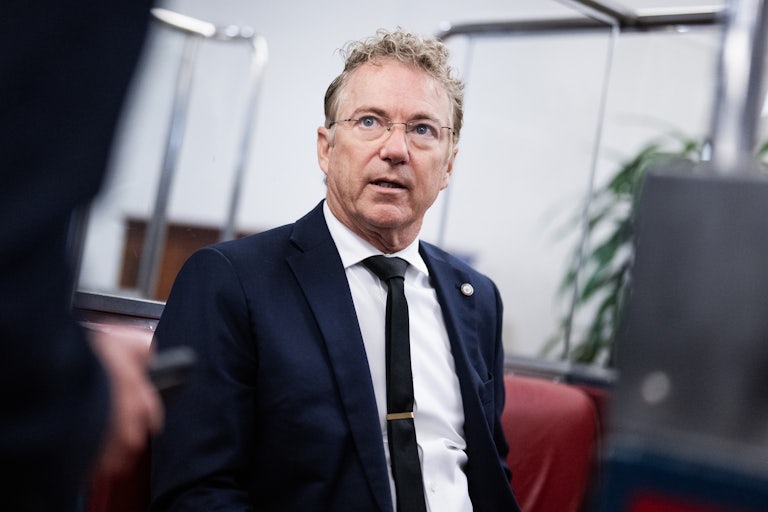 Senator Rand Paul sits in the Capitol
