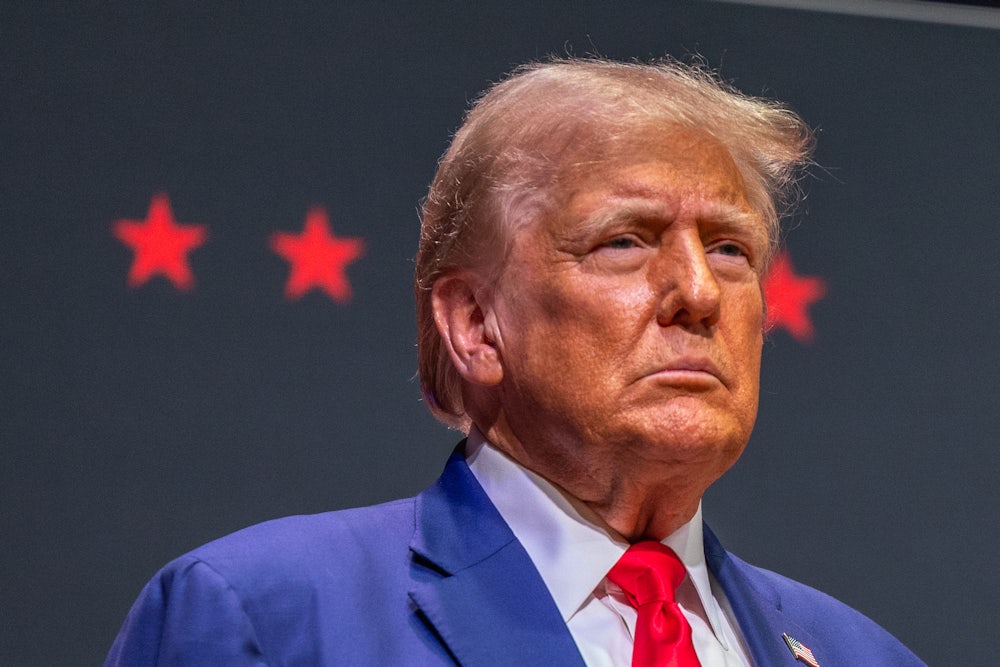Donald Trump stares off into the distance