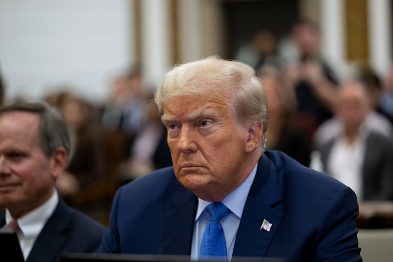 Donald Trump in a courtroom