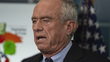 Health Secretary Robert F. Kennedy Jr. speaks during a press conference