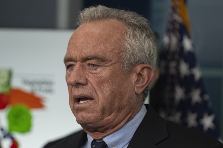 Health Secretary Robert F. Kennedy Jr. speaks during a press conference