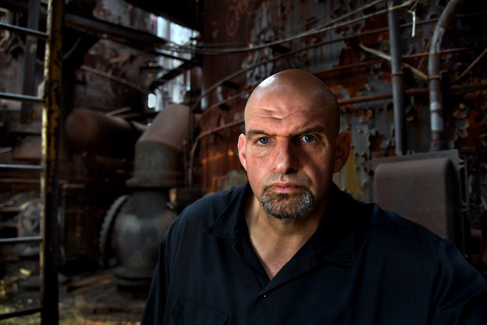 A close-up of Pennsylvania Lieutenant Gov. John Fetterman