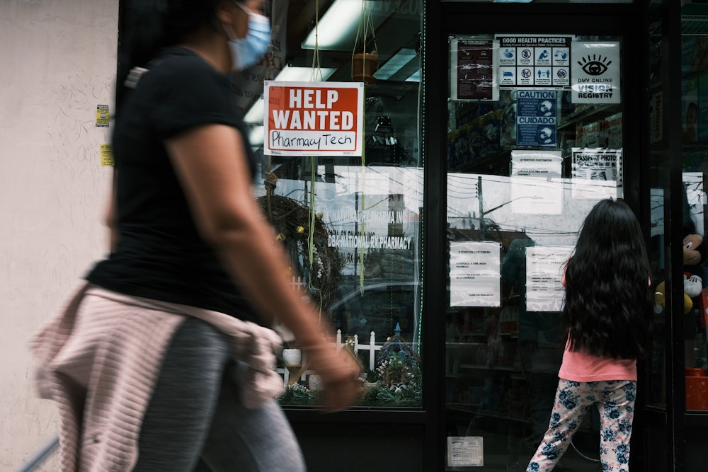 A Help Wanted sign in Queens, New York City