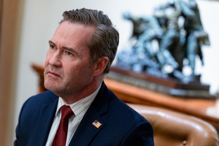 National Security Adviser Mike Waltz sits in the Cabinet Room of the White House