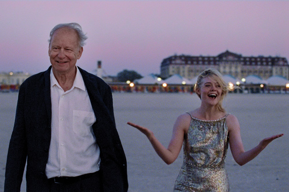 Stellan Skarsgard and Elle Fanning in a scene from Joachim Trier’s Sentimental Value