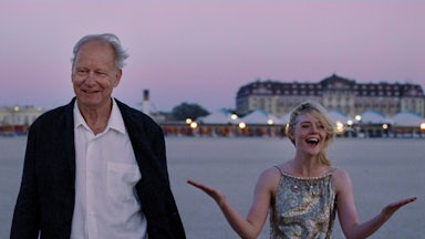 Stellan Skarsgard and Elle Fanning in a scene from Joachim Trier’s Sentimental Value