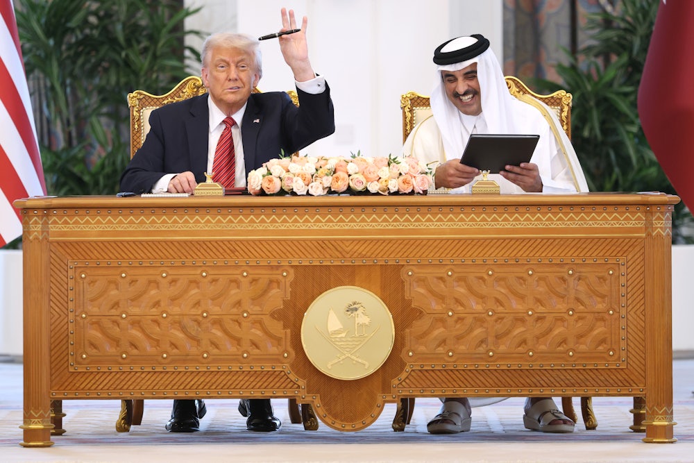 Donald Trump in Qatar on Thursday