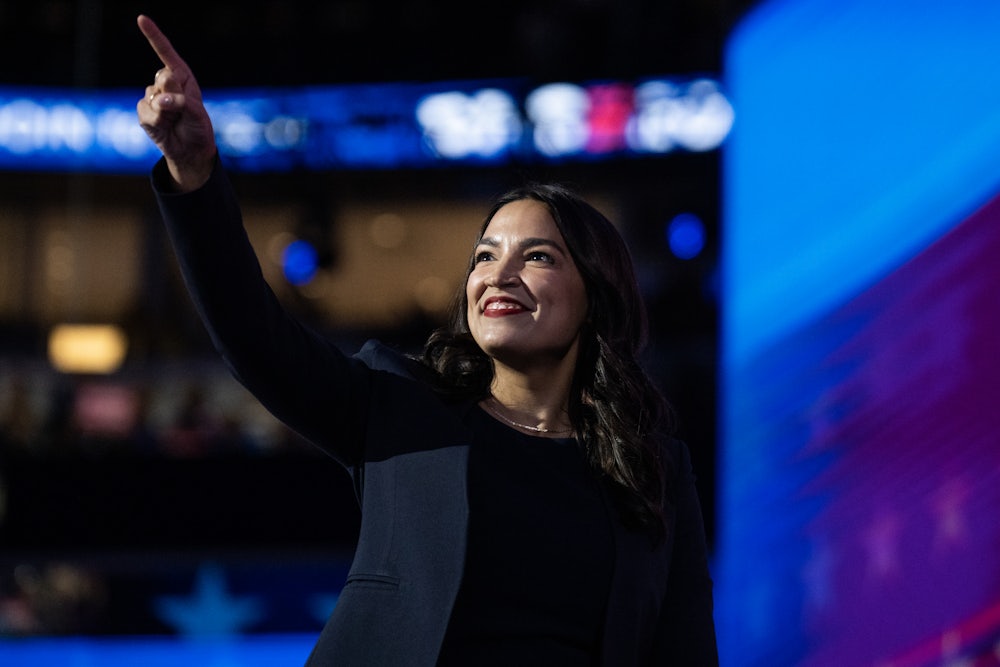 Rep. Alexandria Ocasio-Cortez on the first night of the Democratic National Convention in Chicago