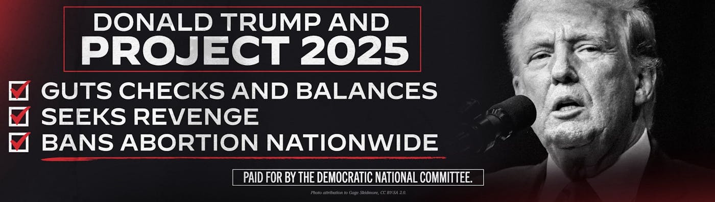 Image of DNC billboard tying Trump to Project 2025