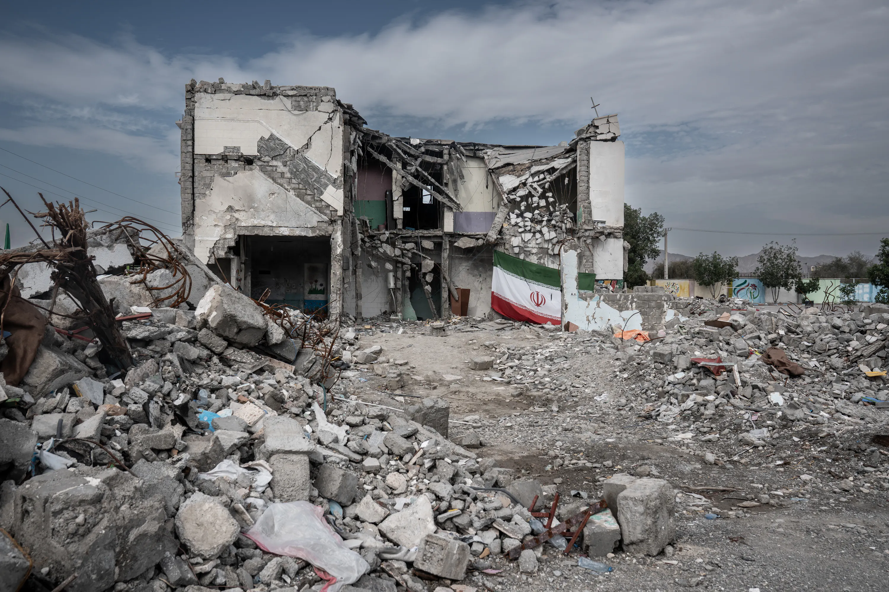 The ruins of a primary school in Iran