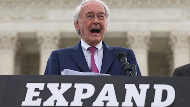 Democratic Senator Edward Markey in front of the Supreme Court