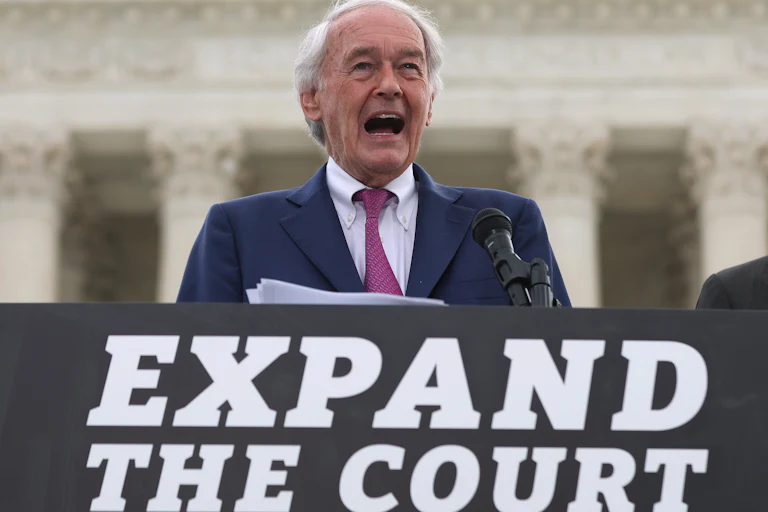 Democratic Senator Edward Markey in front of the Supreme Court