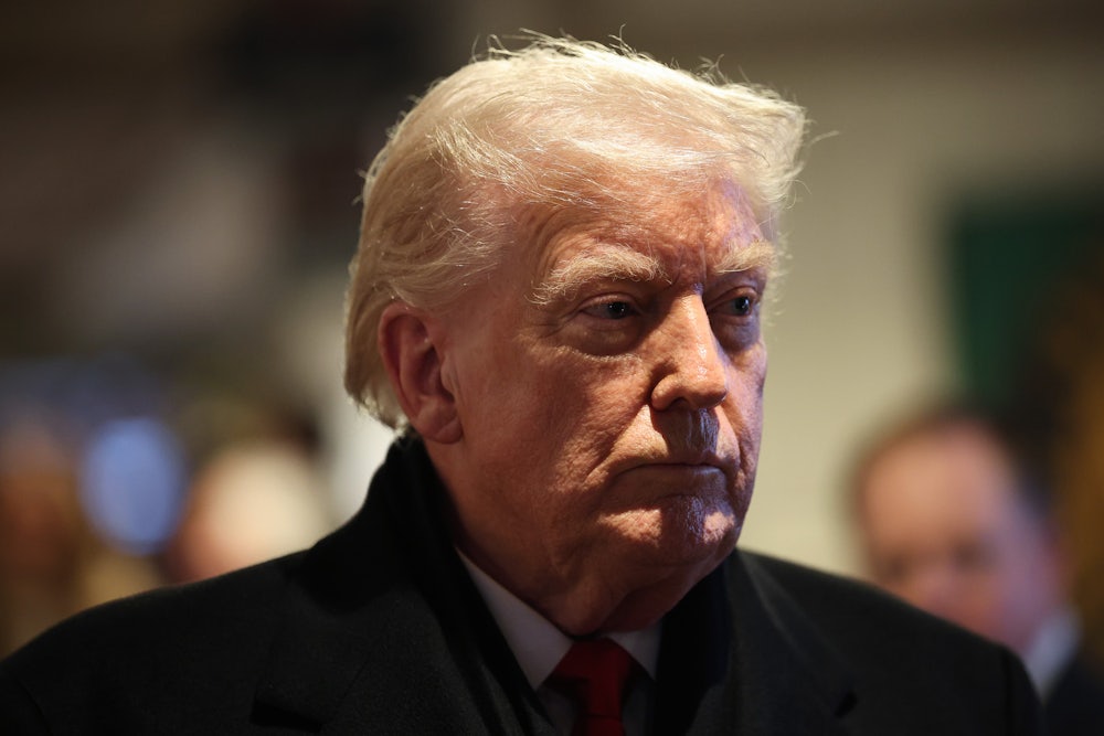 Donald Trump looks distant