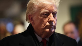 Donald Trump looks distant