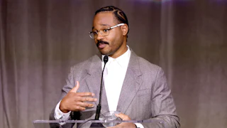 Director Ryan Coogler accepting an award in Los Angeles