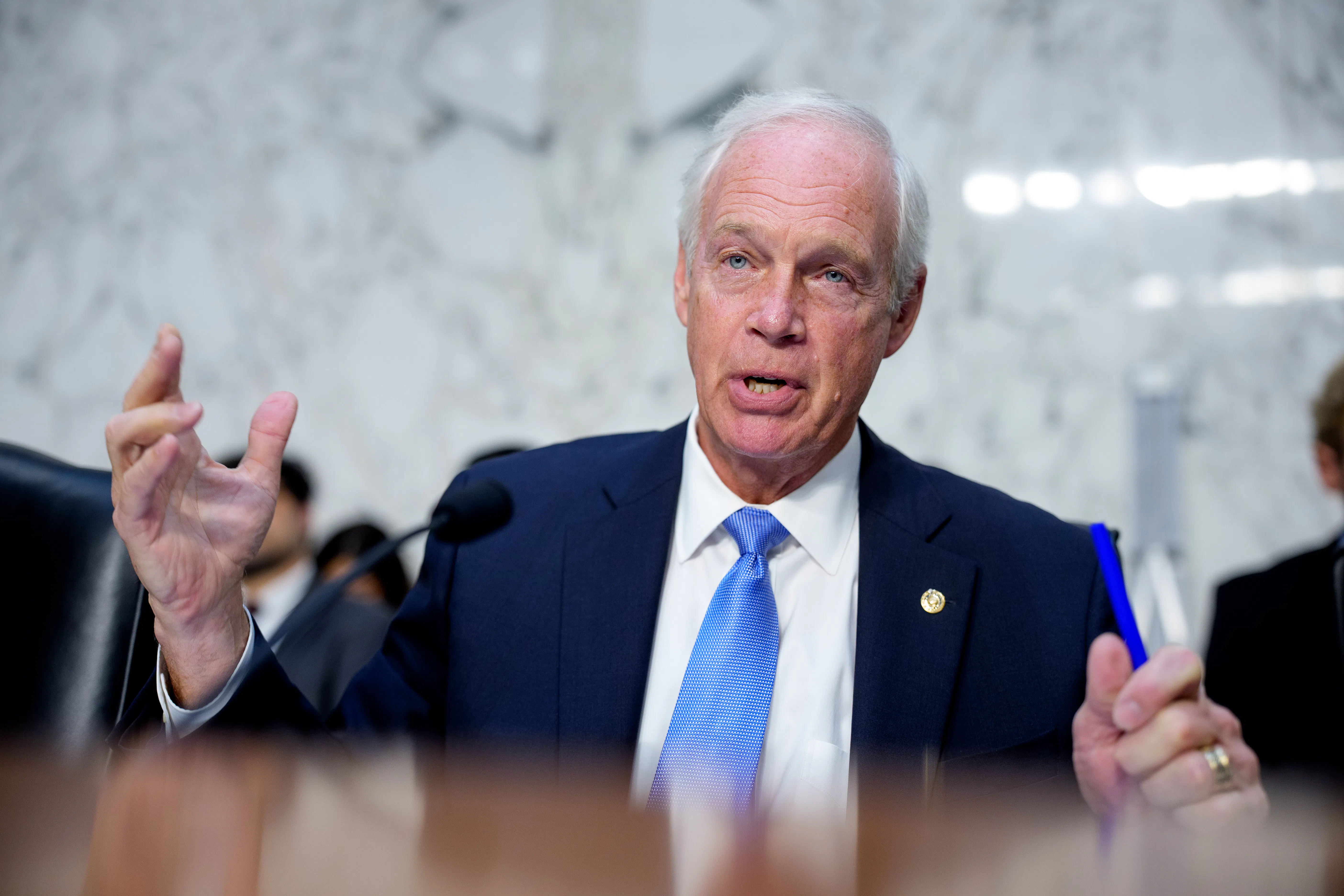 Senator Ron Johnson speaks in a congressional hearing.