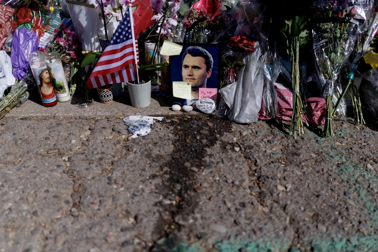 A memorial for Charlie Kirk