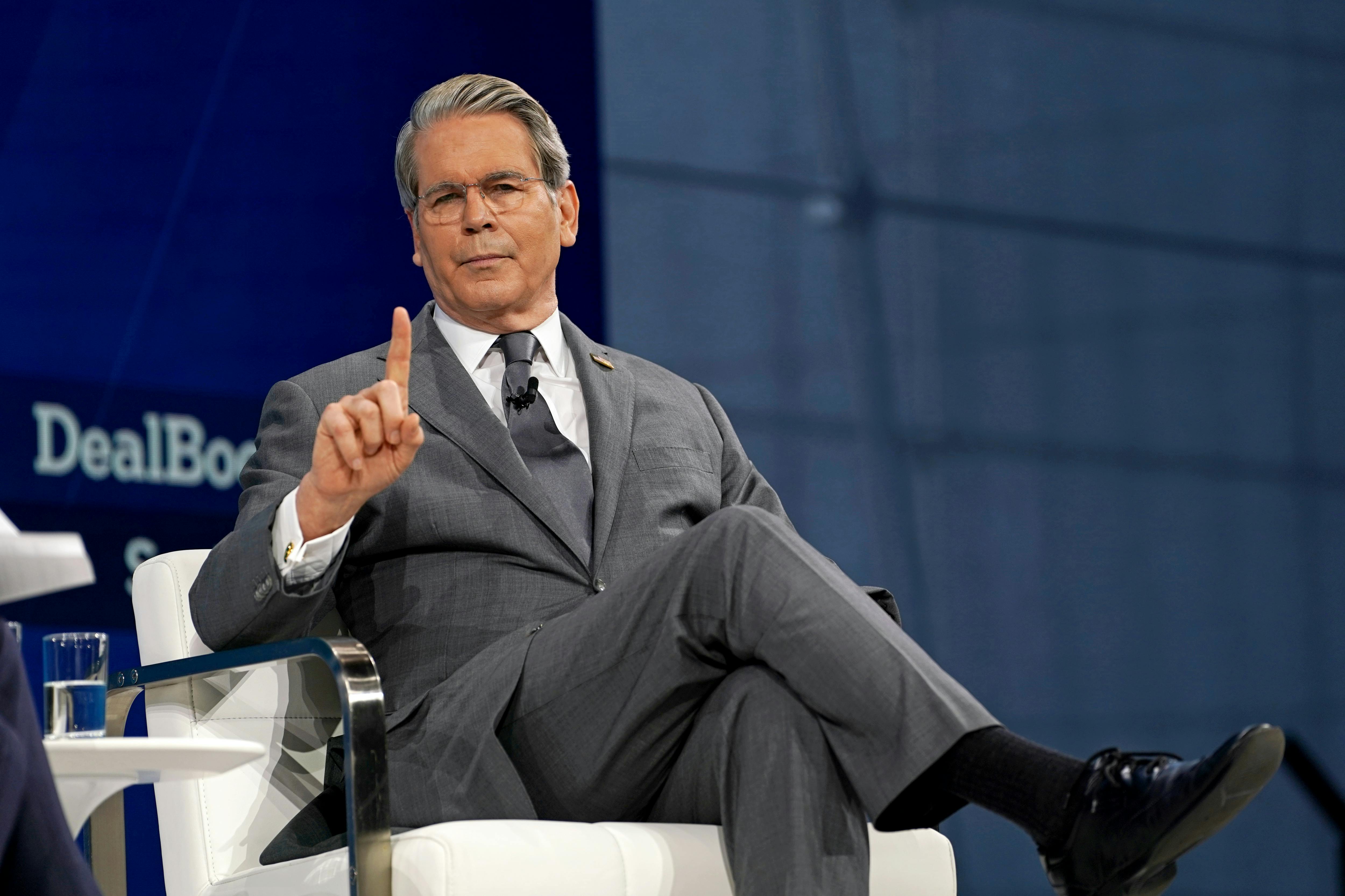 U.S. Treasury Secretary Scott Bessent speaks at a conference. 