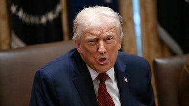 Donald Trump speaking at the White House