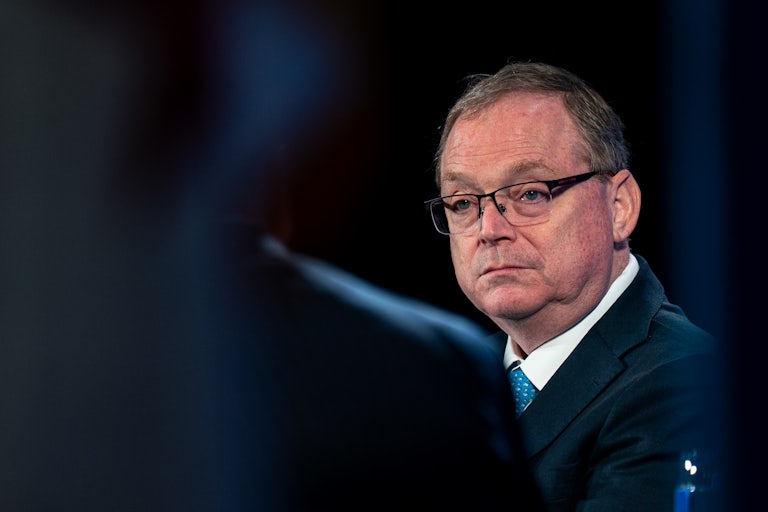 Kevin Hassett being interviewed by someone