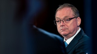 Kevin Hassett being interviewed by someone