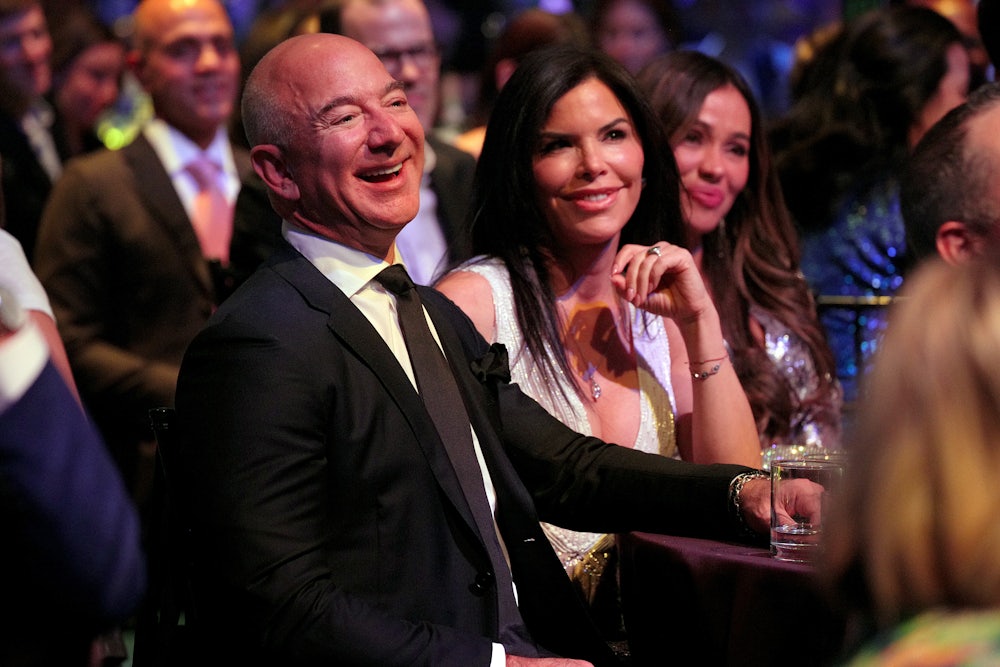 Jeff Bezos and Lauren Sanchez at the Robin Hood Benefit